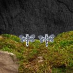 an image of a dainty small Baby Sterling Silver Dragonfly Stud Earrings