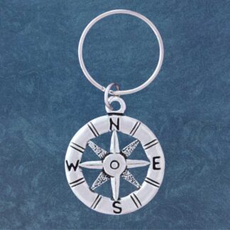 An image of a Pewter Compass Keychain