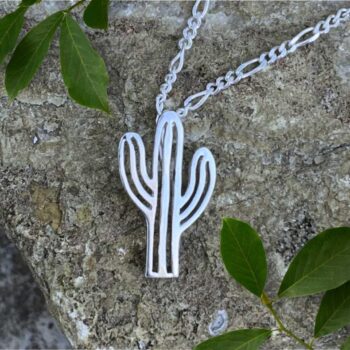 an image of a Saguaro Cactus Sterling Pendant