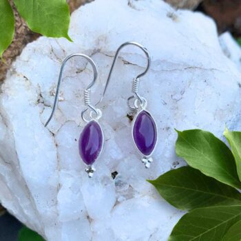 an image of a pair of Petite Marquise Amethyst and Sterling Silver Earrings