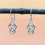 an image of a pair of Infinity Heart Sterling Silver Dangle Earrings