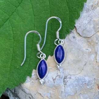 Petite Marquise Lapis Lazuli and Sterling Silver Earrings