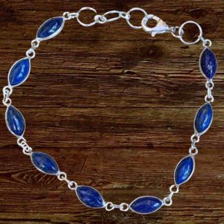 an image of a Marquise Lapis Lazuli and Sterling Silver Bracelet
