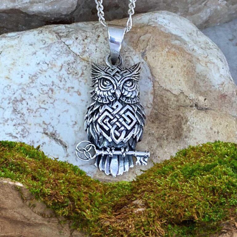 Sterling Silver Celtic Owl Key Pendant - GLE-Good Living Essentials
