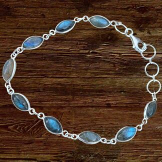 Labradorite Marquise Sterling Bracelet