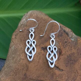 an image of a pair of Celtic Knot Sterling Silver Dangle Earrings