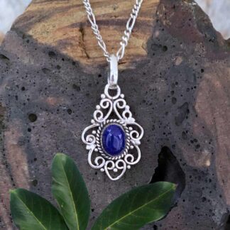 an image of a Filigree Sterling Silver Lapis Lazuli Pendant