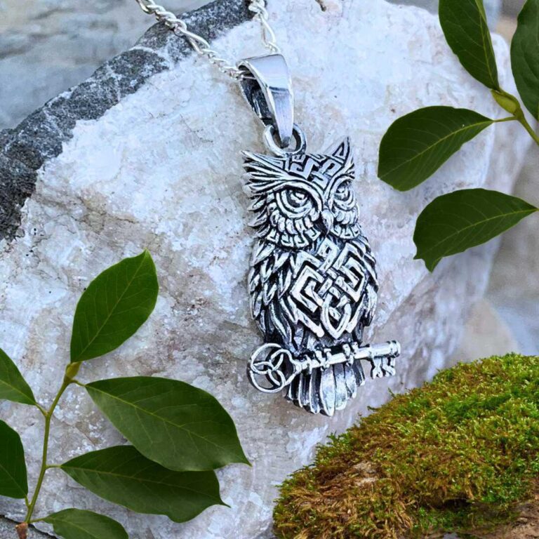 Sterling Silver Celtic Owl Key Pendant - GLE-Good Living Essentials