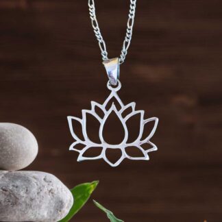 an image of a Sterling Silver Open Lotus Pendant