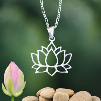 an image of a Sterling Silver Open Lotus Pendant