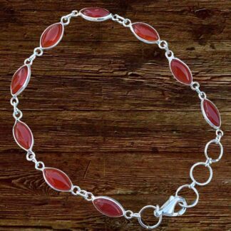 Marquise Carnelian Sterling Bracelet