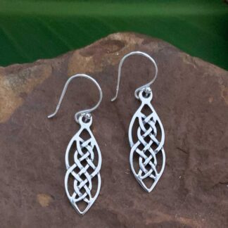an image of a pair of Vertical Celtic Knot Sterling Silver Earrings