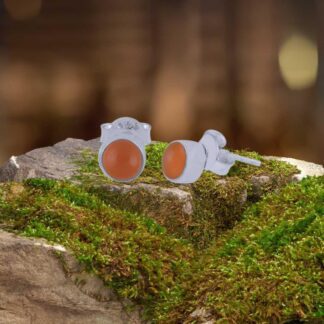 Very Petite Classic Carnelian Sterling Silver Stud Earrings