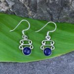 an image of a pair of Double Sterling Silver Bars and Lapis Lazuli Earrings