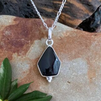an image of a Geometric Black Onyx and Sterling Silver Pendant