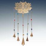an image of a Recycled Metals Lotus Wind Wind Chime that is 20" long