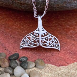 Sterling Silver Filigree Whale Tail Pendant
