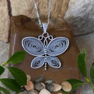 an image of a Beaded Sterling Silver Open Heart Earrings