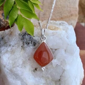 an image of a Geometric Carnelian and Sterling Silver Pendant