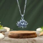 an image of a Detailed Sterling Silver Blooming Lotus Pendant