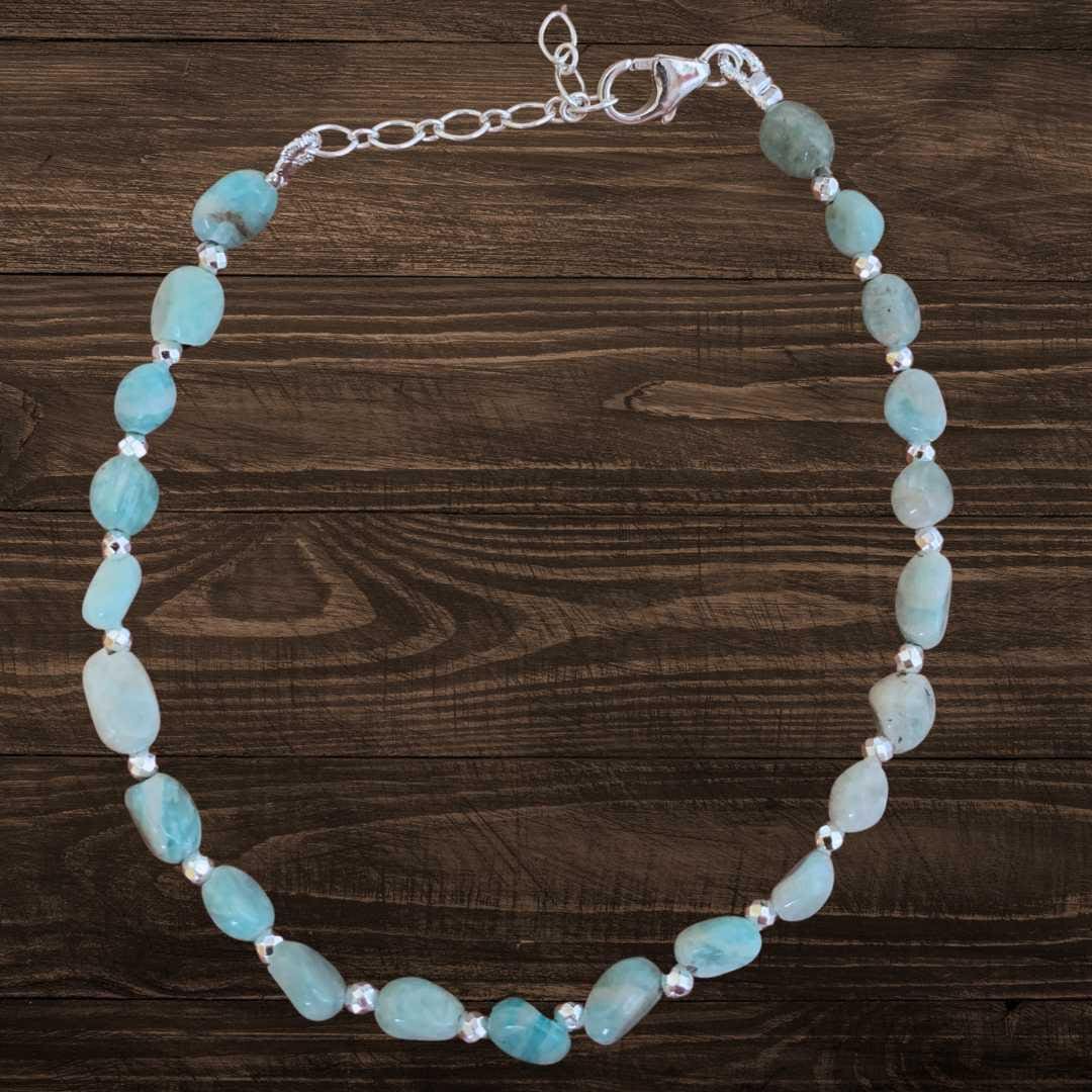 an image of an Amazonite Beads and Sterling Silver Bracelet