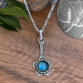 an image of a Flower Labradorite and Sterling Silver Pendant