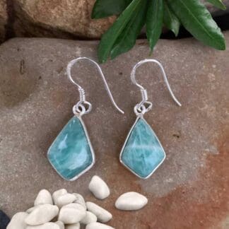 an image of a pair of Geometric Amazonite and Sterling Silver Earrings