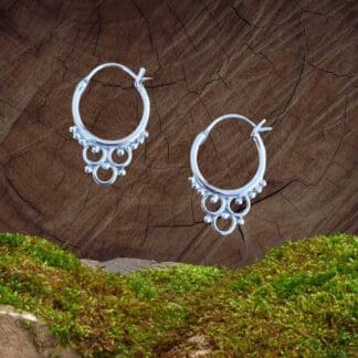 an image of a pair of Petite Circles Boho Sterling Silver Hoops