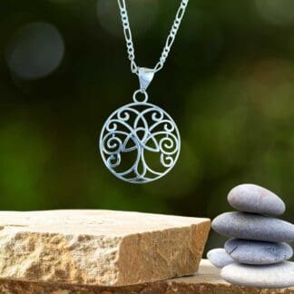 an image of a Triquetra Sterling Silver Tree of Life Pendant