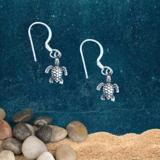 Petite Sea Turtle Sterling Dangle Earrings