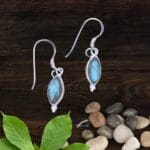 an image of a pair of Petite Marquise Labradorite and Sterling Silver Earrings