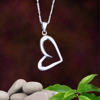 an image of a Sterling Silver Sideways Heart Pendant