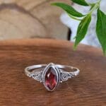 an image of a Dainty Marquise Garnet and Sterling Silver Ring