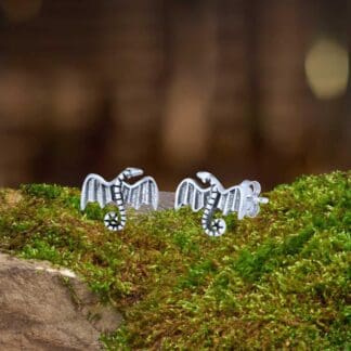 an image of a pair of Sterling Silver Dragon Stud Earrings