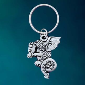 an image of a Pewter Winged Dragon Keychain