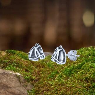 an image of a pair of Sterling Silver Horse Head Stud Earrings