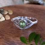 an image of a Dainty Teardrop Peridot Sterling Silver Ring