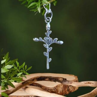 An image of a Sterling Silver Rose Cross Pendant