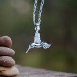 an image of a dainty Sterling Silver Hummingbird Pendant
