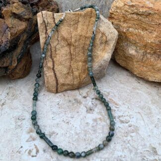 an image of a Moss Agate Beaded Necklace