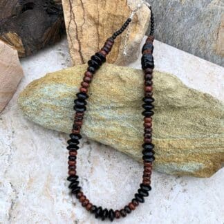 an image of a Mahogany Obsidian and Black Onyx Beaded Necklace