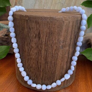 an image of a Blue Lace Agate Beaded Necklace