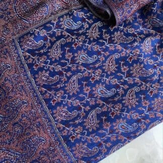 an image of an Indigo and Burgundy Paisley Scarf