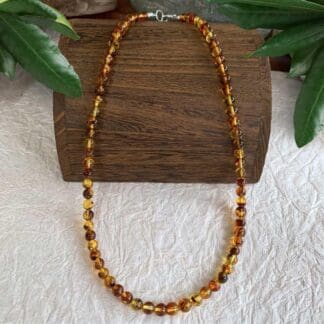 an image of a Simple Beaded Amber Necklace