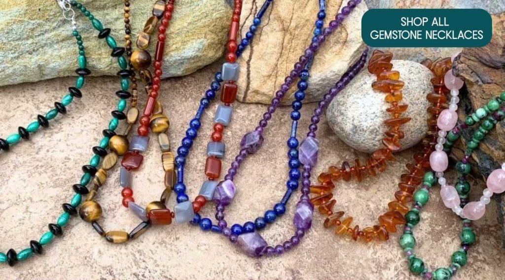 an image of several gemstone beaded necklaces and clicking the image takes you to all gemstone necklaces