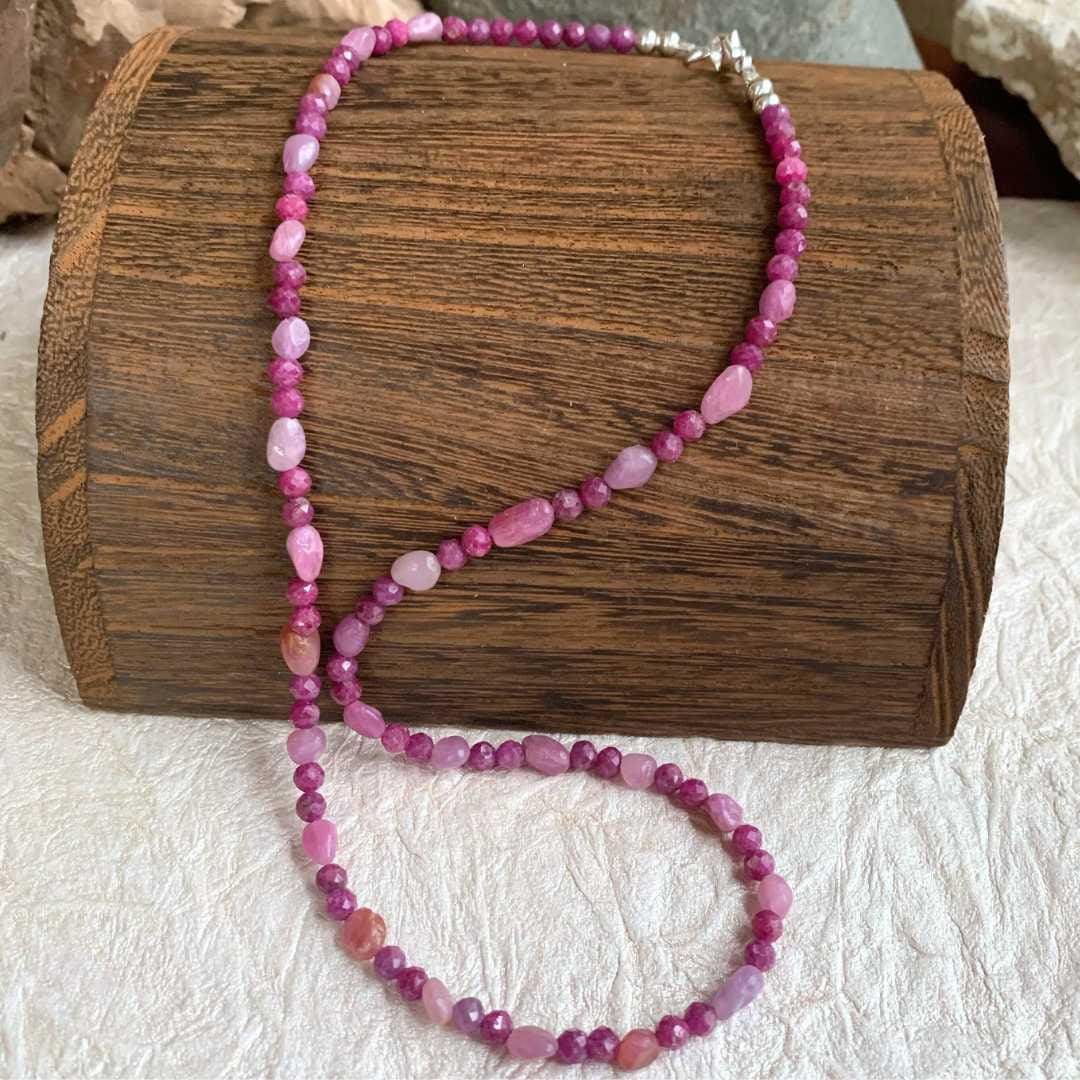 an image of a Dainty Ruby Beaded Necklace