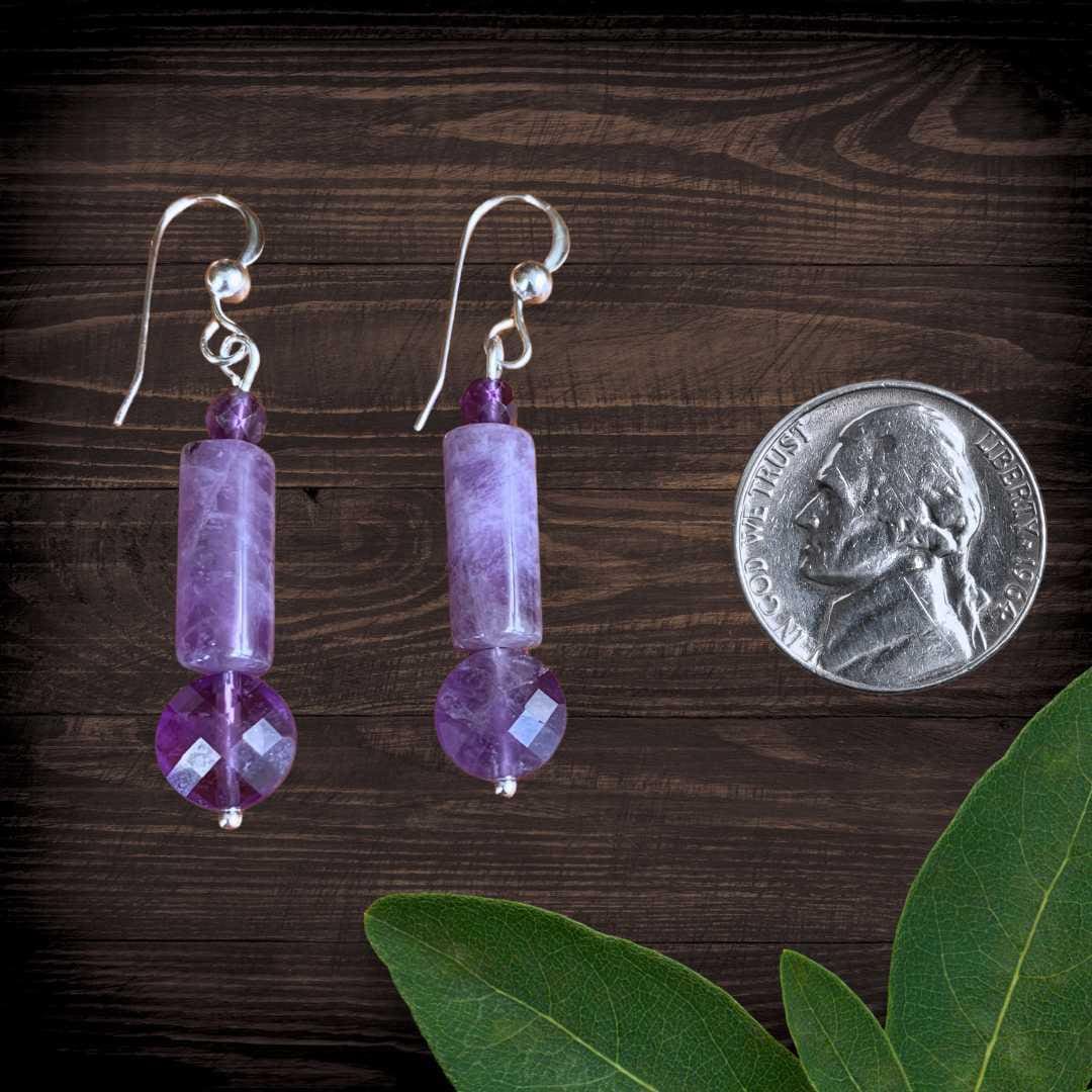 an image of a pair of Amethyst Mixed Beaded Earrings