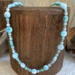 an image of a Larimar Coin Shaped Beads Necklace