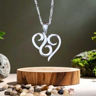 an image of a Sterling Swirl Heart Pendant