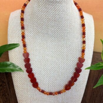 an image of a Carnelian Hearts Choker Necklace